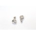 Solitaire Stud Earrings 925 Sterling Silver Zircon Stone Women Handmade B536